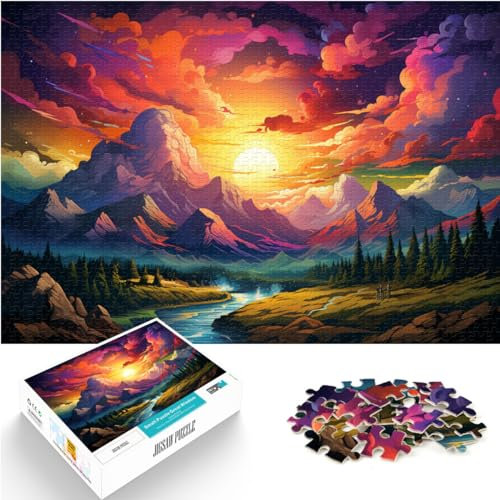 Puzzle para Montañas Coloridas de Sierra Nevada Puzzles para Adultos Puzzles de Madera de 1000 piezas Difícil de completar pero Divertidos y Humorísticos (50 x 75 cm)