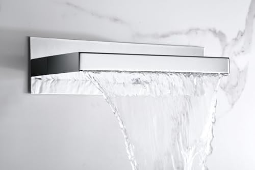 IMEX - Rociador Ducha Efecto Lluvia | Alcachofa Fija de Ducha Grande | Alcachofa Ducha Alta Presión Efecto Cascada | Rociador Techo Cuadrado de 30cm | Color Cromado