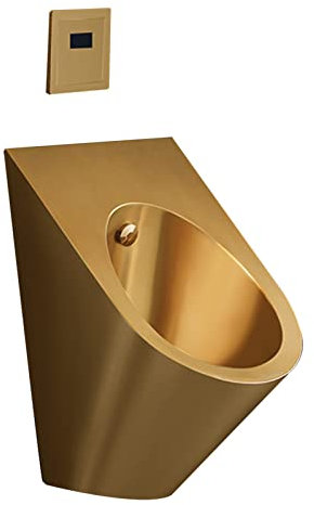 CCKUHN Kommerzielles Spülurinal für Männer, hocheffizientes wandmontiertes Urinal aus Edelstahl mit Überlaufschutz, vertikale Toilette mit automatischem Sensor-Spülventil