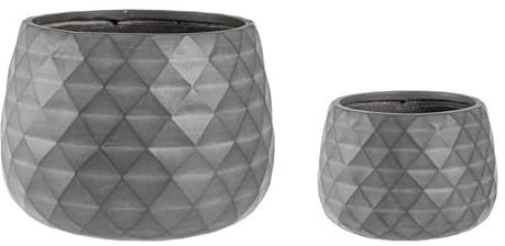 Decor Space Pyramid Pflanzschale aus Fiberglas, Anthrazit, für den Außenbereich, 2 Stück