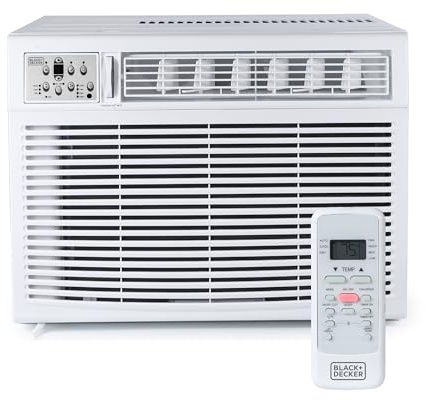 BLACK+DECKER Window or Through The Wall Air Conditioner 18000 BTU, AC Window Unit Cools Up to 1000 Square Feet, Window AC Unit with Remote Control, 3 Cooling Speeds and Fan Only, BD18WT6, White