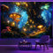 SparkLia Schwarzlicht-Fantasie-Pilz-Wald-Wandteppich, magische Elfen, Feen, Glühwürmchen, Baum des Lebens, UV-reaktiv, Neon-Naturlandschaft, Wandbehang für Schlafzimmer, Wohnzimmer – 130 x 150 cm
