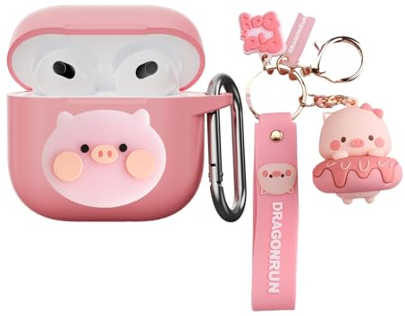 Casevita Süße Hülle kompatibel mit Airpods 4 mit Schlüsselanhänger, Solft Silikon Cartoon Anime Schutzhülle Kompatibel mit AirPods 4 mit aktiver Geräuschunterdrückung für Mann Frau