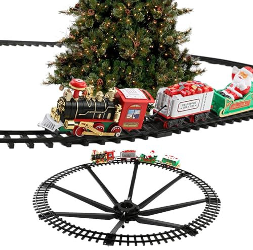 Tren Eléctrico para Árbol De Navidad, Tren para Colgar En Arbol De Navidad, Tren De Juguete para Niños con Luces Y Sonido, Juegos De Pistas, Clásico De Navidad Tren para Decorar Árboles De Navidad
