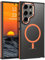GaoBao für Samsung Galaxy S24 Ultra Hülle, Handyhülle S24 Ultra Hülle für MagSafe Kabellosem Laden, Durchscheinende Matte Magnetische Stoßfeste Schützende Hülle für Samsung Galaxy S24 Ultra, Orange