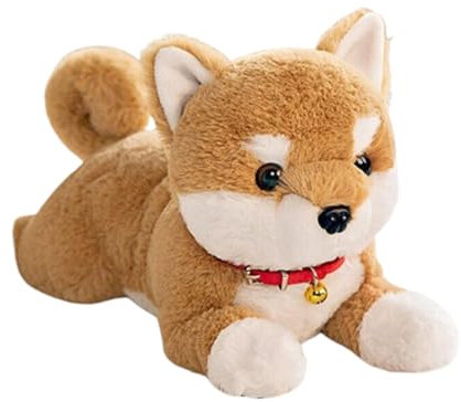 Süßer Corgi Hund Plüschtier, gefülltes weiches Tier Cartoon Kissen,Shiba Inu Kuscheltier Umarmung Kissen Welpe Plüsch,Plüschspielzeug Geschenke für Mädchen Jungen (28 cm,Braun)