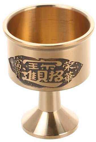 CRILSTYLEO Taza De Agua Copas De Comunion Cáliz De Comunión Vaso Para Beber Minitaza De Cafe Copa Para Licor Portalámparas Ghee Decoración Victoriana Copa De Oro Golden Latón
