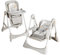 Reenborn PU-Leder Kinderhochstuhl, Schaukel & Babyfütterungs Doppelmodus, Zusammenklappbar und Umbaubar Kleinkinderhochstuhl mit Einstellmöglichkeiten, Abnehmbarem Doppeltablett, Rädern (8121 Grey)