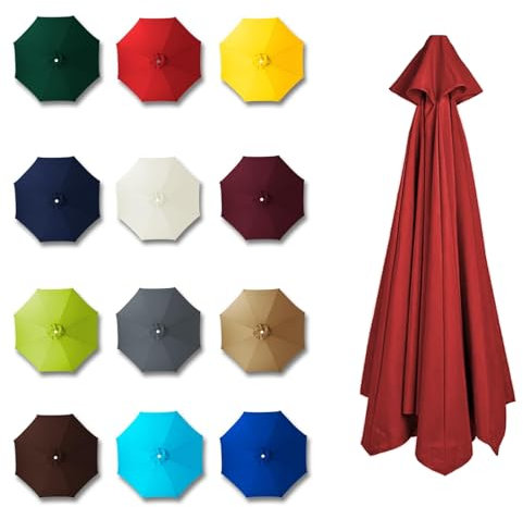 UUDQCD Replacement Parasol Canopy, 2m 2.3m 2.7m 3.0m 3.5m 6 Arms/8 Arms Parasol Replacement Canopy For Garden Umbrella Top Waterproof Anti-UV