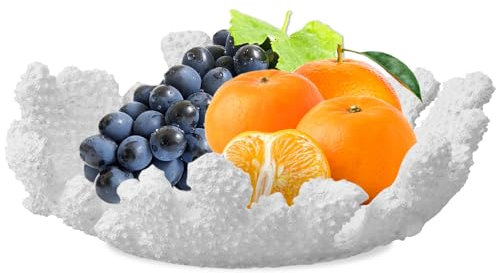 SUPPUIMNT Runde Harzkorallen dekorative Tablett einzigartige Form Koralle dekorative Schüssel Einfach zu reinig zu reinigen Obstschalen Ornament Einfach reinigen für Party