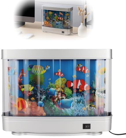 LED Decorative Fish Lamp - Simulated Underwater Decorative Toy Aquarium Lamps, Soft Night Light Virtual Fish Tank, Fishes Aquarium Lamp for Home Office Multi-Scene Decoration Artifact