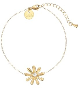 Leslii Premium Schmuck Set Damen Halskette Armband Ohrringe Blüte Blumenschmuck Gold