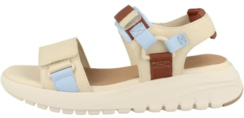 Geox Damen D FLEXTRIDE S C Wedge Sandal, Papyrus/Crystal, 35 EU