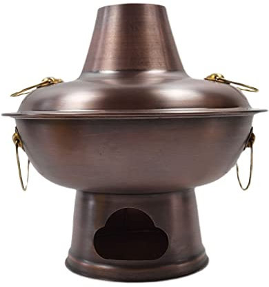 CCKUHN Vecchia pentola Calda in Rame di Pechino, pentola Calda in Rame Pieno Stile Antico, Riscaldamento, Adatta per cene in Famiglia, riunioni di Amici, Campeggio, r