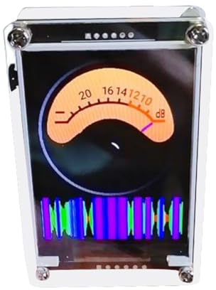Jooehyer Voice Activated 1.3 Inch Music Spectrum Rhythm Level Indicator VU Meter HD LCD Color Analog Multi-Mode Support GPS