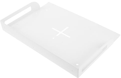 BESPORTBLE Wall-Mounted Projector Tray Shelf White Metal Bracket for Ceiling Projector, Camera, Router and Modem Mount, Universal Replacement Mount for Home Theater and Office Use