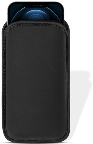 QEXUJOW 1 funda negra impermeable para teléfono, fabricada en caucho de neopreno, resistente a golpes y al desgaste, funda protectora universal para teléfono.