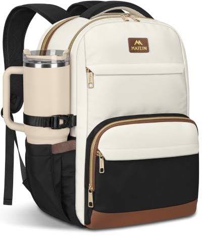 MATEIN HER Rucksack Damen Groß, Laptop Rucksack Damen, Tagesrucksäcke | Damen Rucksack mit Großem Fach für Trinkflaschen, Laptop Rucksack 16 Zoll Wasserdicht mit 14 Taschen für Uni, Reise, Arbeit