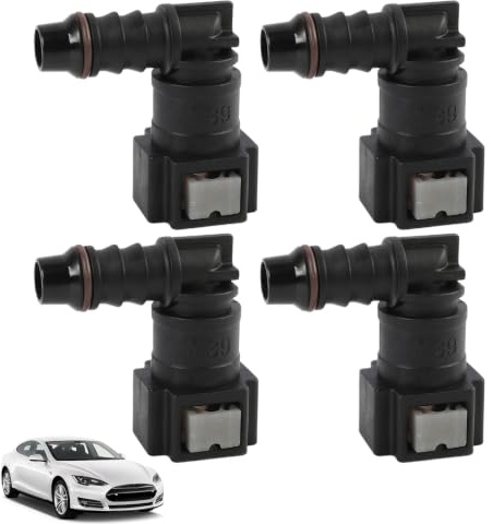 4 PCS Connecteur de Tuyau de Carburant de Voiture, Raccord 90 Degrés 7.89mm ID, Connecteurs Rapides pour Durite Essence, Système Automobile Durable Résistant