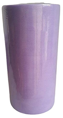BARATTI Bobina Tulle, Tinta Unita per Decorazioni, Feste di Matrimonio, Altezza 25 cm, Colore (Lilla)