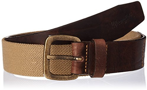 Wrangler Herren Canvas Stretch Pebble Sand Gürtel, Braun (Brown), 110 cm