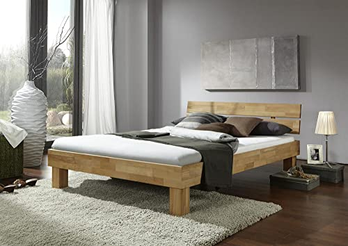 moebelstore24 Futonbett Jenny 90x200cm Wildeiche massiv Natur geölt
