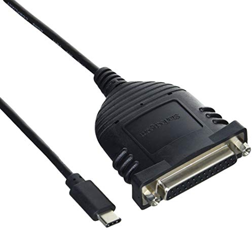 StarTech.com Cable Adaptador Conversor de Impresora USB Tipo C a Paralelo - Cable USBC a DB25 Alimentado por el Bus - Cable para Impresora
