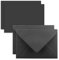50x Karte mit Umschlag Set aus Einzel-Karten DIN A7-10,5x7,3 cm - Schwarz mit Brief-Umschlägen C7 Nassklebung ideale Geschenkanhänger