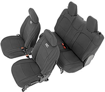 Rough Country Neopren Sitzbezüge für 18-22 Jeep Wrangler JL | 2-Türer – 91020, Schwarz