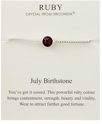 Philip Jones Juli (Rubin) Geburtsstein-Armband mit Zircondia®-Kristallen