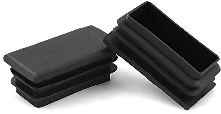 QWORK® 10 PCS 2.5 x 5cm Rechteck Schwarz Kunststoff-Endkappe für Rohrschläuche, Stuhlbein