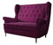 MOEBLO Ohrensofa 2 Sitzer Sofa Garnitur Stoff Samt (Velour) Glamour Wohnlandschaft Chesterfield - Kros (Weinrot (MatVelvet 68))