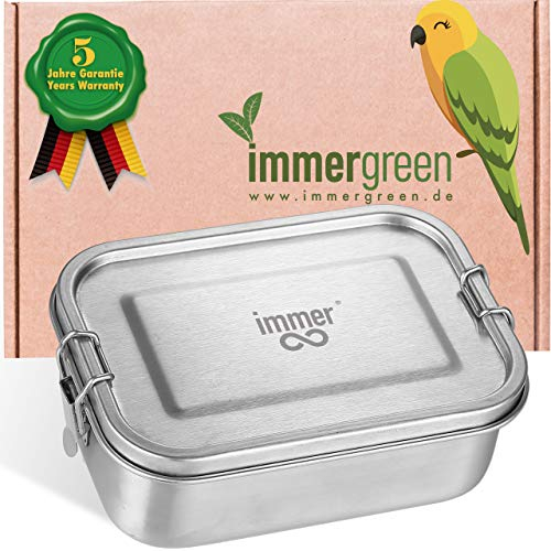 immer Edelstahl Brotdose Lunchbox - Die Nachhaltige Bento Box ist auslaufsicher, plastikfrei, leicht zu reinigen und perfekt für Unterwegs (1600 ml)