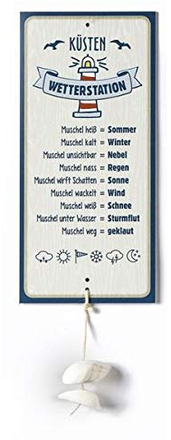 Schild Alu Wetterstation Küste + Muscheln