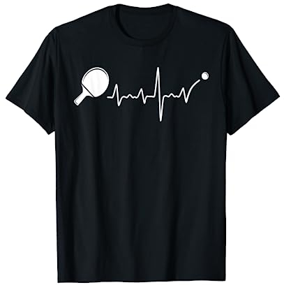 Tischtennis Herzschlag Tischtennisspieler EKG Frequenz T-Shirt