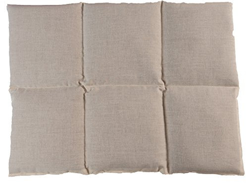 Coussin aux graines de lin 40x30 - Bouillotte sèche - Coussin thermique - Compresse froide (6 compartiments; Design: écru)