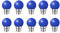Jiotouhu Lot de 10 2W Ampoule Led Culot B22 Globe G45, Couleur LED Lampe pour l'éclairage des fêtes, Outdoor Patio Party Christmas,Bleu