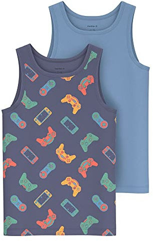 NAME IT Jungen Nkmtank Top 2p Stonewash Game Noos Unterhose, Stonewash, 86 EU