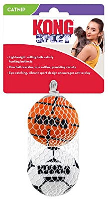 KONG Cat Sport Toy Balls 2 Pack Assorted