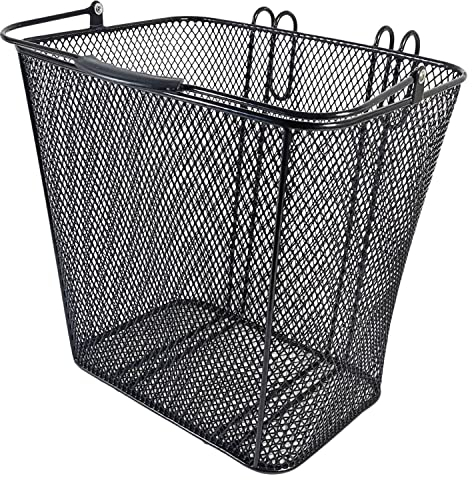 Red Loon 2 x Metal Bicycle Basket, Frame Mount, 22 Litres, Black