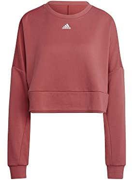 Adidas Womens Sweatshirt Long Sleeve W Stdio SWT, Wonder Red/White, HM8711, L