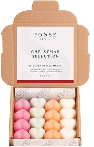 Christmas Selection Strong Scented Wax Melts 16 Pack - The Gift for Every Occasion – Christmas Morning, Norwegian Spruce, Gingerbread Cookies and Winter Wonderland