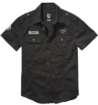 Brandit Luis Vintage Shirt Short Sleeve, Farbe: Schwarz,L