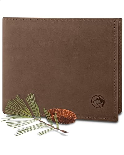 Wolfstrøm Geldbörse Herren Leder 'Nørge XL' – Tri-Fold Herren-Portemonnaie RFID-Blocker – 8 Karten-Fach, Ausweis-Fach, 2X Großes Zusatzfach, Scheinfach, Kleingeldfach – Vintage Brown