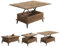 BERA DESIGN Extendable Dining Table 6-8 Seater, Lift Top Coffee Table, Extendable & Foldable Coffee Table Converts to Dining Table