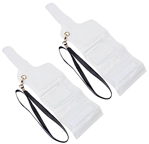 HYS Universal-Schutztasche Kompatibel für Baofeng Motorola Retevis Kenwood TYT Walkie-Talkie, Transparent Tasche, Wasserdicht Schutzhülle mit Kordelzug (Transparent, 2)