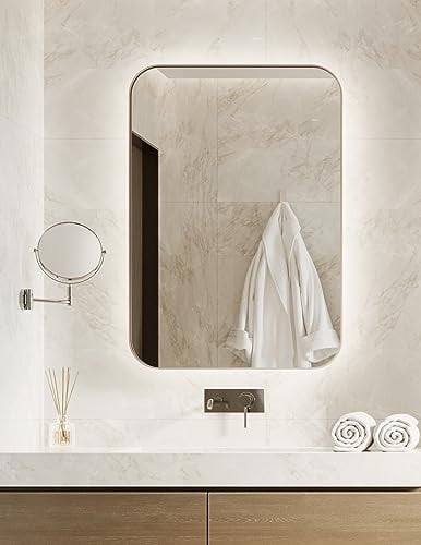 BD ART - Wandspiegel - Badspiegel - Spiegel Groß - Mirror - Ganzkörperspiegel - mit LED-Beleuchtung - Bad Wand Spiegel mit Beleuchtung - (Luna_ZR, 50 x 70 cm)