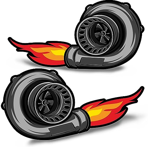 Biomar Labs 2 x Vinyl Aufkleber Turbo Racing Sticker Auto Motorrad Fahrrad Helm Scotter Fenster Tür Telefon PC Laptop Tuning B 59
