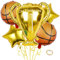 LEMONSTONE Luftballons Basketball, Basketball Deko, 12 Stück Folienballons Basketball für Basketball Party Dekoration, Geburtstag Weltspiel Sport Mottoparty
