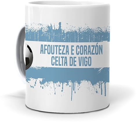 mundohuevo Taza Personalizada con Texto. Regalo Original. Celta de Vigo. Regalo Equipo de Futbol. Haz